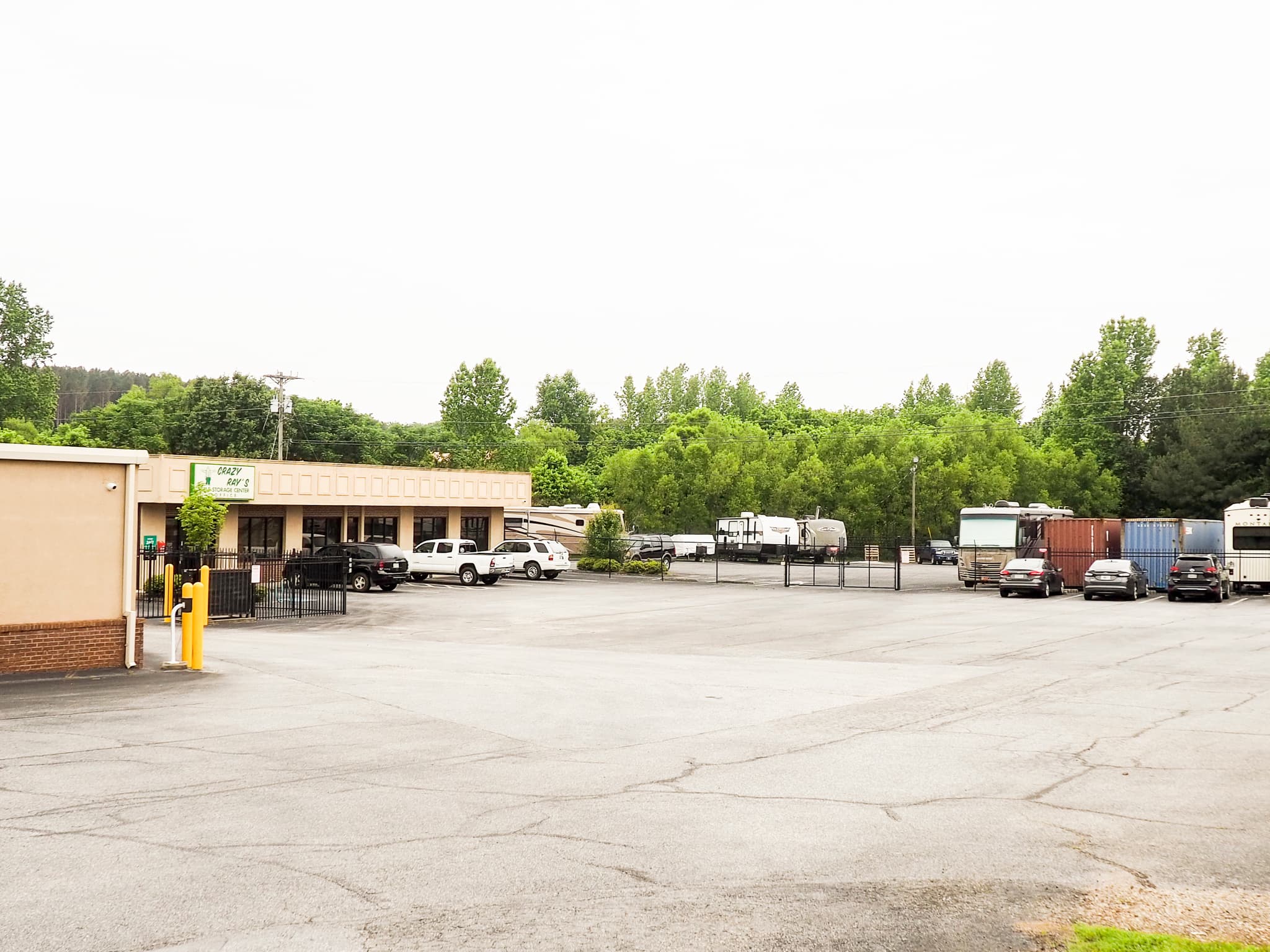 Outdoor RV and vehicle storage area beside the office